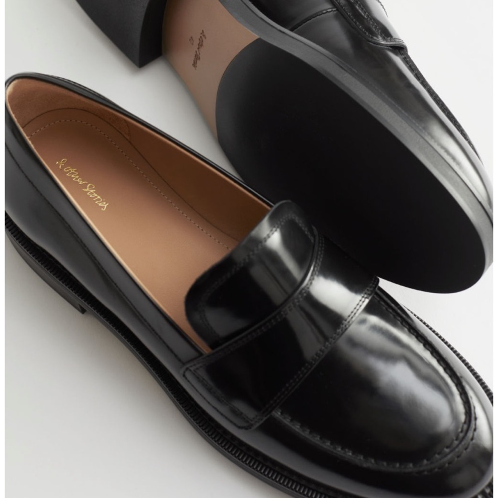 & Other Stories Leather Penny Loafers SZ 8